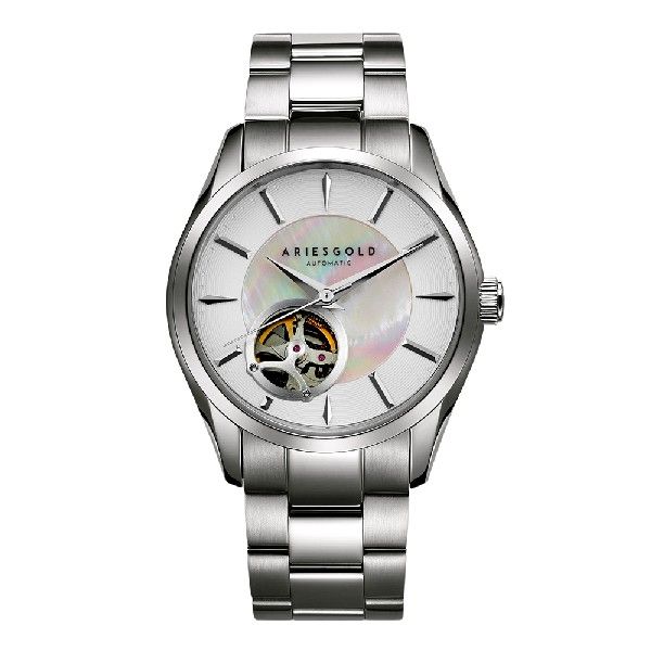 ARIES GOLD AUTOMATIC INFINUM SILVER L 9023 S-W STAINLESS STEEL WOMEN'S WATCH